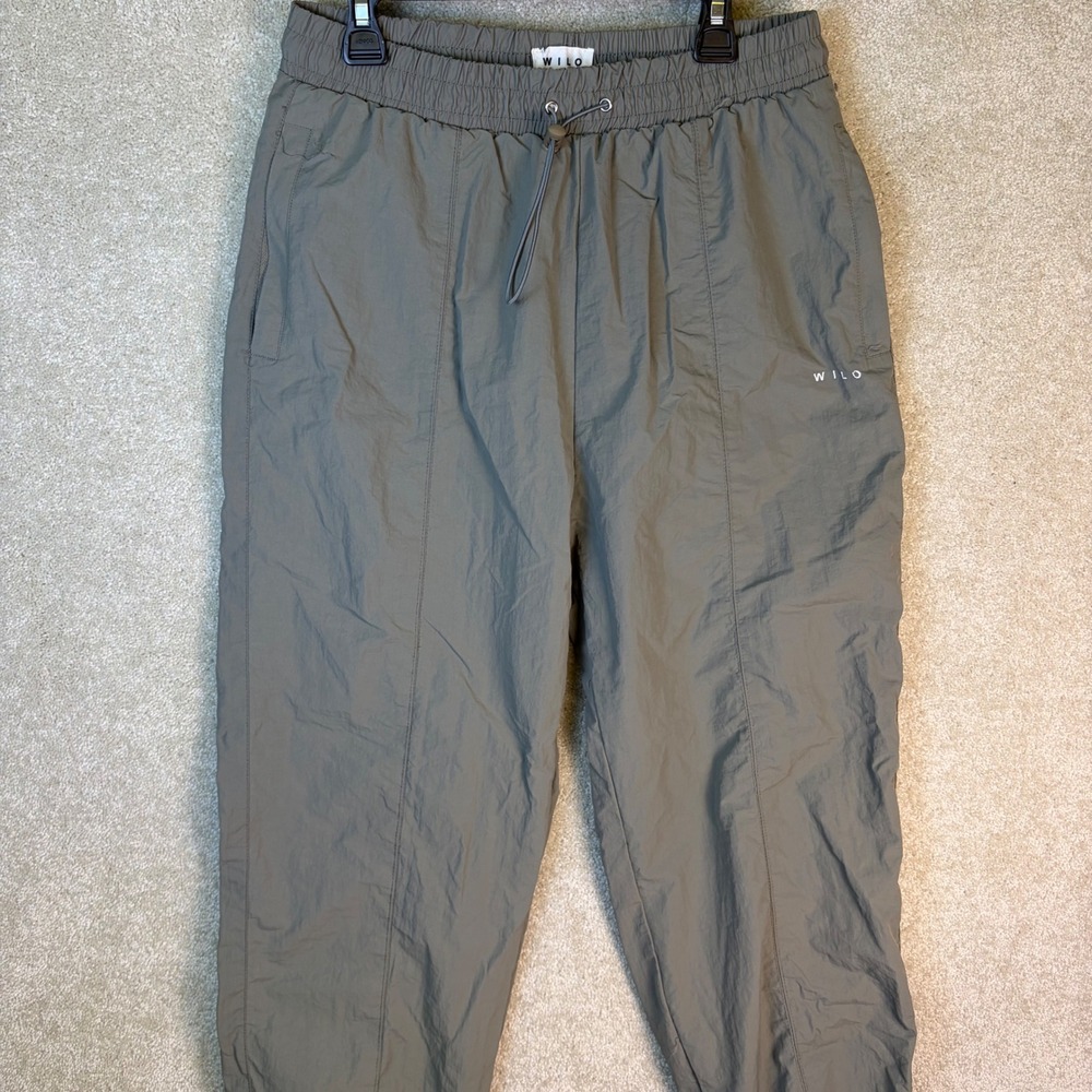WILO The Label Track Pants Womens L Gray Nylon Elastic Waist Joggers Australian